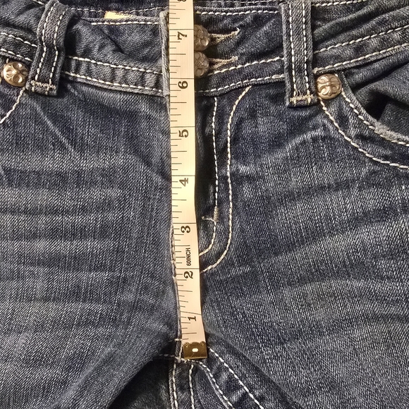 Miss Me Blue Boot Cut Jeans with Silver Embellishments - Picture 10 of 15